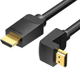Кабель HDMI M - M, 1.0 м, V2.0, 4K 60Гц, кут 270°, PVC, чорний Vention