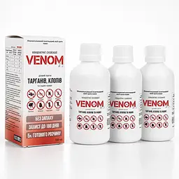 Набір концентратів від бліх та комах Venom K.S. (3×100 мл) без запаху, 100% результат