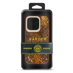 Кожаный чехол для Apple iPhone 15 Pro, Harder Nagas, коричневый, термополиуретан ТПУ + экокожа с имитацией кожи Наги, панель, защита корпуса, противоударный, микрофибра, рамка вокруг камеры, защита всего корпуса, (ARM76740) - мініатюра 3