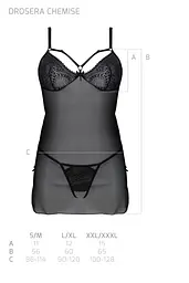 Пеньюар Passion DROSERA CHEMISE black, XXL/XXXL - миниатюра 5