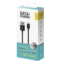 Дата кабель USB 2.0 AM to Type-C 2.0m CB-UT12 black Piko (1283126493850) - мініатюра 2
