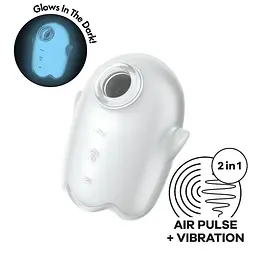 Вакуумний кліторальний стимулятор із вібрацією Satisfyer Glowing Ghost White Satisfyer SX0544 99363 - мініатюра 1