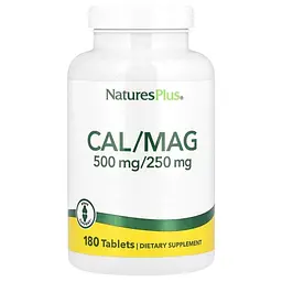 Амінокислота Cal/Mag 500 mg/250 mg, 180 таблеток Natures Plus vit0004013 - мініатюра 1