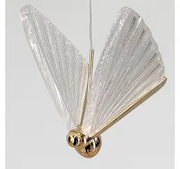 Дизайнерський золотий LED світильник-підвіс Artlight 5052/1LGD з двома джерелами світла та пластиковим плафоном - мініатюра 5