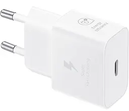 Сітчастий зарядний пристрій Samsung 25W Travel Adapter + Type-C cable Білий (EP-T2510XWEGEU) (6921949) - мініатюра 3