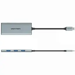 Док-станція USB3.1 Type-C --> HDMI/USB 3.0x3/SD/TF/PD 100W 7-in-1 Vention - мініатюра 3