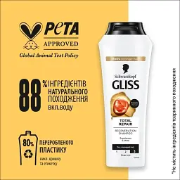 Шампунь для сухого та пошкодженого волосся Gliss Total Repair 400 мл - мініатюра 6