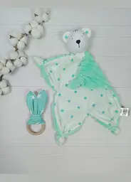Іграшка-комфортер і еко-гризунок a.l.babybox Зірки М'ятні