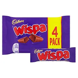 Шоколадні батончики Wispa Cadbury 4 шт х 23.7 г, 94.8 г
