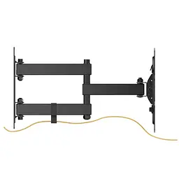 Кронштейн для ТВ AGN AGN43-222P з поворотом/два коліна/23"-43"/30 кг/max.VESA 200x200/Чорний - мініатюра 7