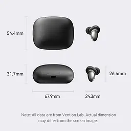 Навушники TWS Vention Tiny Earbuds T13 Чорний - мініатюра 3