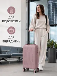 Дорожня валіза на коліщатках 40×30×20 см для ручної поклажі з телескопічною ручкою та кодовим замком, рожеве золото (49676348) - мініатюра 8