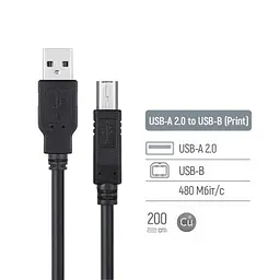 Кабель для принтера ColorWay USB 2.0 AM/BM 3.0m black (CW-CBUB073-BK) - мініатюра 6