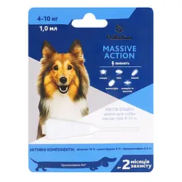 Краплі Palladium Massive Action від бліх і кліщів для собак 4-10 кг 1 мл - мініатюра 2