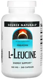 Лейцин Source Naturals L-Leucine 500 мг 240 капсул