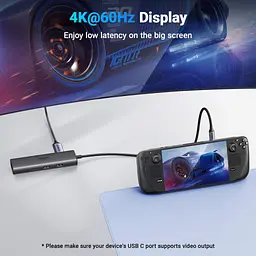 Концентратор Ugreen USB-C to HDMI + 2xUSB 3.2 + USB-C 3.2 + RJ45 + PD CM512 gray (45000) - мініатюра 3