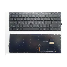 Клавіатура ноутбука HP EliteBook 745 G7/G8, 840 G7/G8 чорна з ТП UA (A46209)