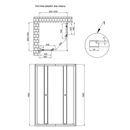 Душова кабіна Qtap Pisces BLA109-11SC5 90-105x90-105 см, скло Clear 5 мм без піддона, Чорний, Універсальна, прозорий - мініатюра 7