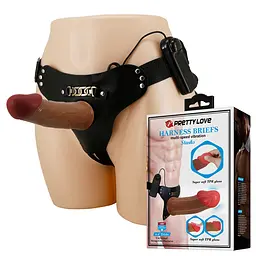 Полий страпон з вібрацією Pretty Love Harness Briefs Starks - мініатюра 2