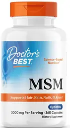 Метилсульфонілметан для суглобів Doctor's Best Best MSM 3000 мг 360 капс