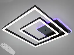 Стельова LED-люстра Diasha 2550BK LED 3color dimmer — чорна, 84 Вт, 55×55 см
