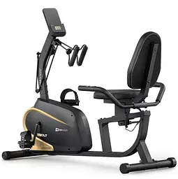 Горизонтальний велотренажер Hop-Sport HS-045L Volt магнітний золотистий