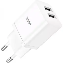 Мережевий зарядний пристрій Hoco N25 2 USB White [782083] [93093] - мініатюра 2