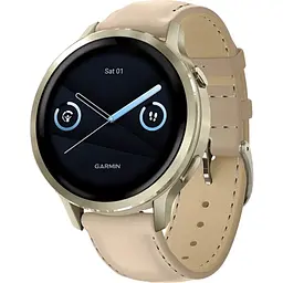 Смарт-годинник Garmin Venu 4 41 мм Lunar Gold with Light Sand Leather Band [010-03013-03] [153834]