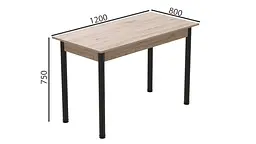 Стіл кухонний Ferrum-decor Беніта 75x120x80 Чорний ДСП Сан-Марино 16мм (FRD-105649) - мініатюра 4