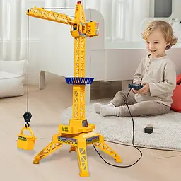 Дитячий баштовий будівельний кран Super Crane на дистанційному керуванні 63 см з обертанням навколо осі, місткістю для вантажу та підсвіткою - мініатюра 2