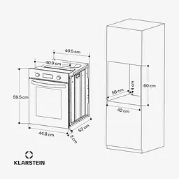 Вбудована духовка Klarstein SmartSlim 49 л 2000 Вт (10046697) - мініатюра 3