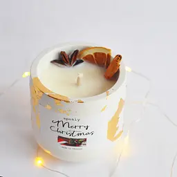 Ароматична свічка ручної роботи із соєвого воску «Mulled wine» Spokiy SP2393, 130 г у гіпсовому кашпо - мініатюра 4