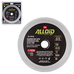 Alloid Pro. Диск алмазний з суцільною кромкою, ультратонкий 230мм