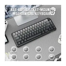 Клавіатура Attack Shark X66 RGB Wireless/Bluetooth/USB UA Moonlit Night (X66MN_AS) - мініатюра 2