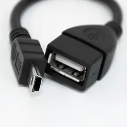 Кабель OTG, переходник USB на mini-USB тип B, черный, адаптер для смартфона и планшета 10 см - миниатюра 4