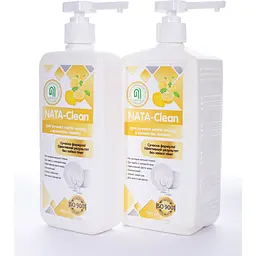 Засіб для ручного миття посуду Nata-Clean з ароматом лимону, з дозатором, 1000 мл - мініатюра 4