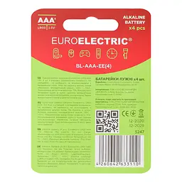 Батарейки Euroelectric AAA LR03 1,5V, 4 шт. - мініатюра 3