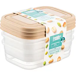 Набір контейнер для зберігання продуктів Freshlife прямокутний 3 шт. х 0.6 л (D - 492)