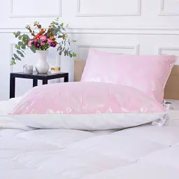 Подушка пухова MirSon Karmen №1808 Bio-Pink пружна пух 90% 50х70 см біло-рожева (2200003011999) - мініатюра 6