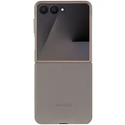 Шкіряний чохол Leather Case (AAA) для Samsung Galaxy Z Flip7 Light Gray - мініатюра 3