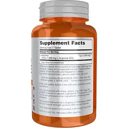 Амінокислота Now Foods Arginine 1000 мг 60 - мініатюра 2