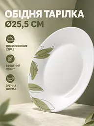 Столовий сервіз скляний на 6 персон 18 предметів, тарілки 25,5/20 см, піали 21,5×3,5 см (49676221) - мініатюра 5