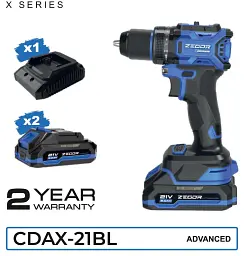 Шуруповерт акумуляторний універсальний Zegor CDAX-21BL/21В/50 Нм/дві швидкості/2 батареї 21 В 2 Ач/Реверс/Підсвічування
- мініатюра 11