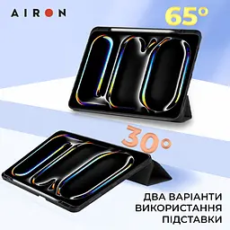 Чехол AIRON Premium SOFT для iPad Pro 11 2024 с защитной пленкой и салфеткой Black - мініатюра 7