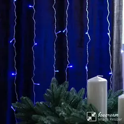 Гірлянда-штора світлодіодна 160 LED 1,5*1,5 м, синій - мініатюра 9