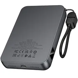 Портативний ЗП Power Bank Hoco Q47 Shine PD20W with cable + Game Console 10000 mAh Metal gray - мініатюра 6