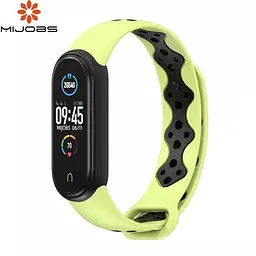 Ремінець MiJobs Sport Style для Xiaomi Mi Band 5/6 Lime Black - мініатюра 2