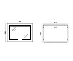 Дзеркало Mixxus HARD MR07-80x50 з LED Touch, Anti-fog, димером, регулюванням яскравості (MI6658) - мініатюра 11