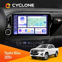 Штатна магнітола Toyota Hilux 2015-2020 Cyclone C10-011 4x64, DSP Cyclone (НФ-00009058)