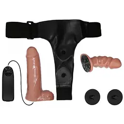 Страпон, 16х4 см Baile-Ultra Passionate Double Harness 6.2 Flesh Vibrating